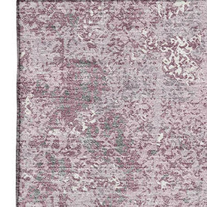 HomeRoots 9' X 12' Stylish Pink Charcoal Ivory Washable Area Rug with UV Protection for Active Homes & Spaces 693395