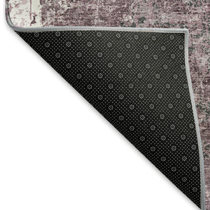 HomeRoots 10' X 14' Pink Charcoal Ivory Abstract Washable Area Rug – Stylish, Durable, and Stain-Resistant! 693396