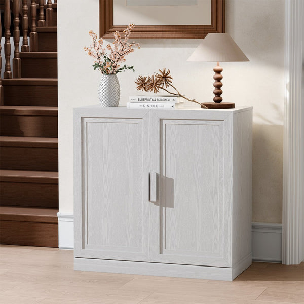 HomeRoots 31" White Wood Accent Cabinet - Stylish Storage Solution for Dining, Living & Bedroom Décor Needs 693398