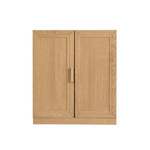 HomeRoots 31" Natural Wood Corner Accent Cabinet – Stylish Storage Solution for Any Room, Compact Design! 693399