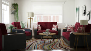 English Elm Primenest Zenaero Convertible Armchair With Storage - Burgundy Microfiber, Ideal For Compact Spaces B030P286237-GIGA