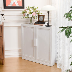 HomeRoots 31" White Wood Corner Accent Cabinet – Chic, Space-Saving Storage Solution for Modern Home Décor 693402