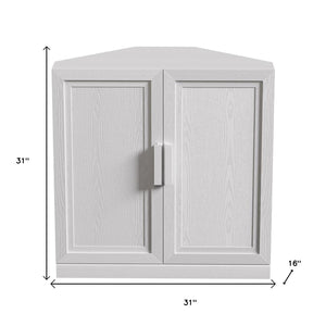 HomeRoots 31" White Wood Corner Accent Cabinet – Chic, Space-Saving Storage Solution for Modern Home Décor 693402