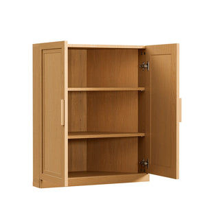 HomeRoots 31" Natural Wood Corner Accent Cabinet - Space-Saving Storage Solution for Any Room's Decor Style 693403