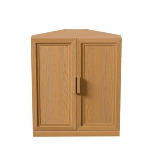 HomeRoots 31" Natural Wood Corner Accent Cabinet - Space-Saving Storage Solution for Any Room's Decor Style 693403
