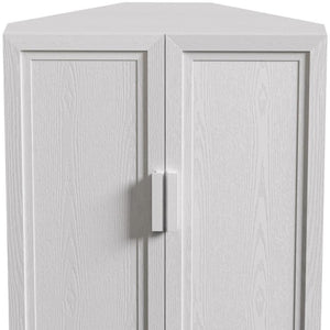 HomeRoots 31" White Wood Corner Accent Cabinet - Stylish Storage Solution for Small Spaces & Modern Decor! 693406