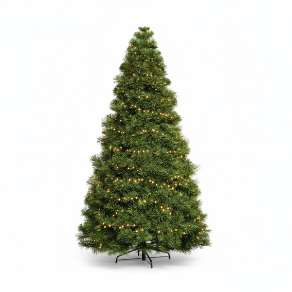HomeRoots 7.5' Pre-Lit Full Spruce Christmas Tree - Lifelike Design with 120 Warm LEDs for Effortless Holiday Charm 90 693409