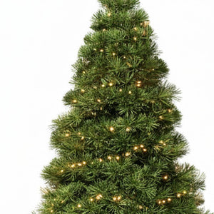HomeRoots 7.5' Pre-Lit Full Spruce Christmas Tree - Lifelike Design with 120 Warm LEDs for Effortless Holiday Charm 108 693410
