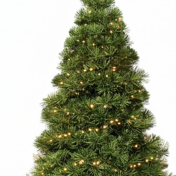 HomeRoots 7.5' Pre-Lit Full Spruce Christmas Tree - Lifelike Design with 120 Warm LEDs for Effortless Holiday Charm 108 693410