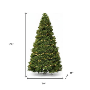HomeRoots 7.5' Pre-Lit Full Spruce Christmas Tree - Lifelike Design with 120 Warm LEDs for Effortless Holiday Charm 108 693410