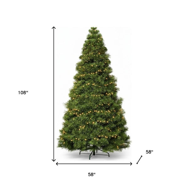 HomeRoots 7.5' Pre-Lit Full Spruce Christmas Tree - Lifelike Design with 120 Warm LEDs for Effortless Holiday Charm 108 693410