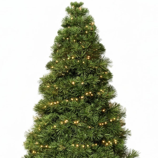 HomeRoots 7.5' Pre-Lit Full Spruce Christmas Tree - Lifelike Design with 120 Warm LEDs for Effortless Holiday Charm 108 693410