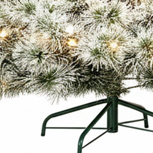 HomeRoots 6' Enchanting Pre-Lit Flocked Spruce Christmas Tree with 8 Lighting Modes for a Magical Holiday Glow 108 693414