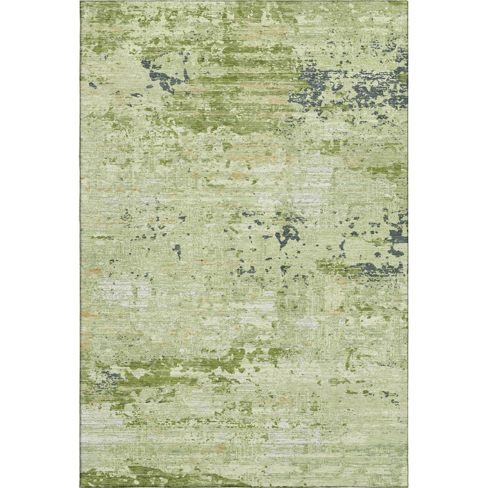HomeRoots 9' X 12' Contemporary Artichoke Green Abstract Area Rug - Washable, UV-Protected, Pet-Friendly Style 693419