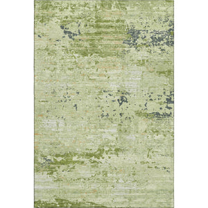 HomeRoots 9' X 12' Contemporary Artichoke Green Abstract Area Rug - Washable, UV-Protected, Pet-Friendly Style 693419