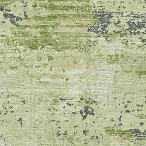 HomeRoots 9' X 12' Contemporary Artichoke Green Abstract Area Rug - Washable, UV-Protected, Pet-Friendly Style 693419