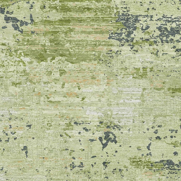 HomeRoots 9' X 12' Contemporary Artichoke Green Abstract Area Rug - Washable, UV-Protected, Pet-Friendly Style 693419