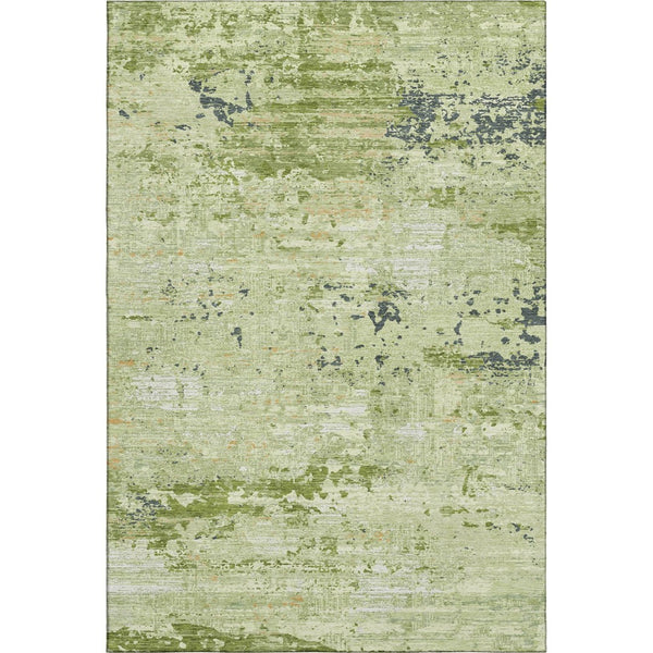 HomeRoots 10' Artichoke Green Ivory Charcoal Abstract Washable Area Rug with UV Protection for High-Traffic Homes 693420
