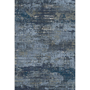 HomeRoots 8' Blue Ivory and Gray Abstract Washable Area Rug - Durable, UV-Protected, Pet-Friendly Design for Homes 693424