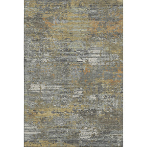HomeRoots 10' Contemporary Gold, Gray & Silver Abstract Area Rug - Washable, UV-Protected & Stain Resistant! 693432
