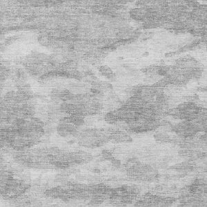 HomeRoots 8' Silver and Gray Abstract Area Rug - Washable, UV Protected, Stain Resistant for Modern Homes 693442
