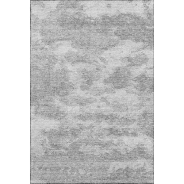 HomeRoots 10' X 14' Stylish Silver and Gray Abstract Washable Area Rug with UV Protection for Modern Homes 693444