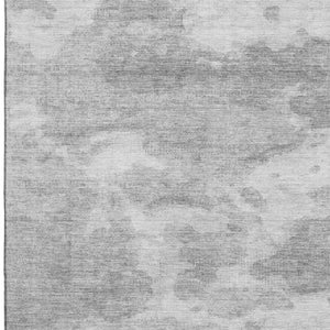 HomeRoots 10' X 14' Stylish Silver and Gray Abstract Washable Area Rug with UV Protection for Modern Homes 693444