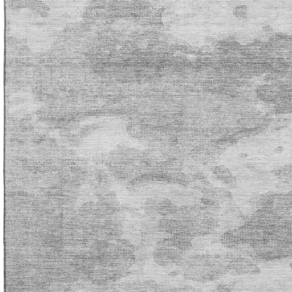 HomeRoots 10' X 14' Stylish Silver and Gray Abstract Washable Area Rug with UV Protection for Modern Homes 693444