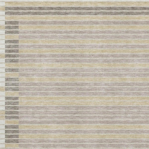 HomeRoots 5' X 8' Washable Ivory Tan Taupe Striped Area Rug - Durable UV-Protected, Stain-Resistant Design 693470