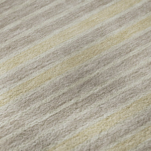 HomeRoots 8' Ivory Tan Taupe Striped Washable Area Rug – Durable, Stain-Resistant with UV Protection & Non-Slip Backing 693472