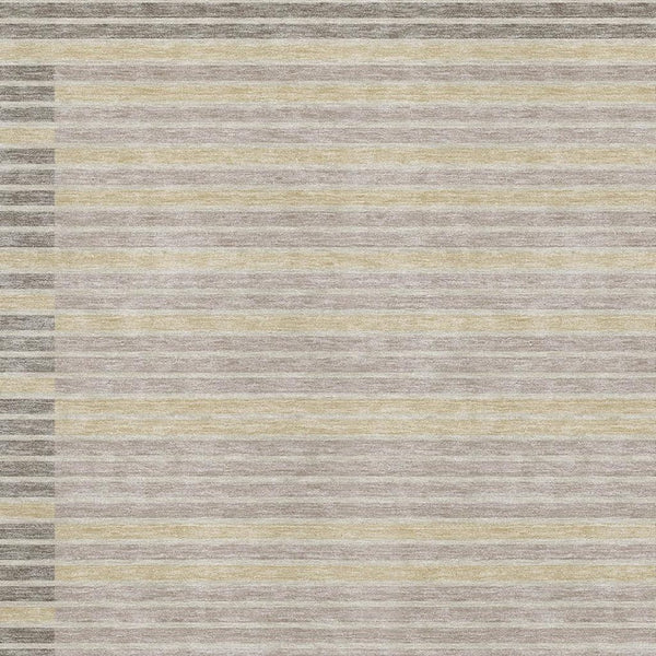 HomeRoots 10' X 14' Striped Washable Area Rug in Ivory Tan & Taupe - UV Protected for Style & Durability 693474