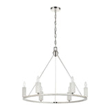 White Stone 30'' Wide 6-Light Chandelier - Polished Nickel 69347/6 Elk Lighting