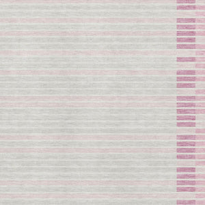 HomeRoots 5' X 8' Washable Striped Area Rug in Pink, Ivory & Mauve - Durable, UV-Protected, Stylish Comfort 693488