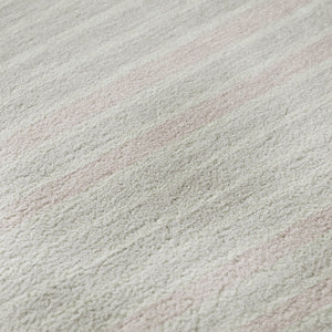 HomeRoots 8' X 8' Washable Round Rug in Pink, Ivory & Mauve Stripes - UV Protection, Stain Resistant, Stylish & Durable 693489