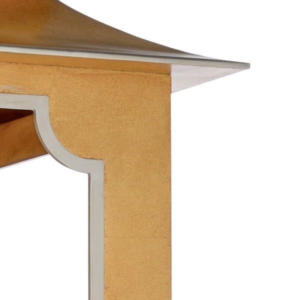 Chelsea House Tole Handpainted Pagoda Lantern In Antique Gold Leaf With Silver Trim — 33" Statement Pendant Light 69349