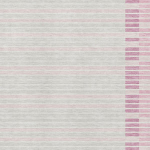 HomeRoots 8' Pink Ivory and Mauve Striped Washable Area Rug - Pet-Friendly, UV Protected for Any Room 693490