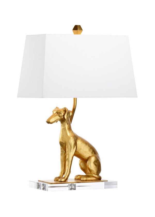 Chelsea House Flossie Hand-Finished Antique Gold Leaf Table Lamp Left — 23.5" Sculptural Resin With Acrylic Base 69350