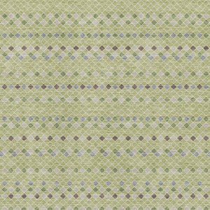 HomeRoots 5' X 8' Stylish Artichoke Green and Gray Striped Washable Area Rug with UV Protection and Durability 693506