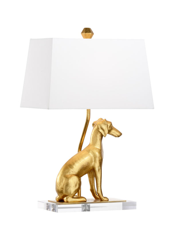 Chelsea House Flossie Sculptural Table Lamp Right-Facing Antique Gold Leaf Resin On Clear Acrylic Base For Ambient Lighting 69351