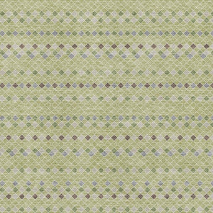 HomeRoots 10' Artichoke Green Gray and Silver Striped Washable Area Rug - Durable, UV Protected, Stylish Design 693510