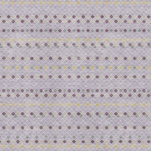 HomeRoots 8' Striped Area Rug in Lavender, Gold & Gray - Washable, UV Protected, Ideal for High-Traffic Spaces! 693538