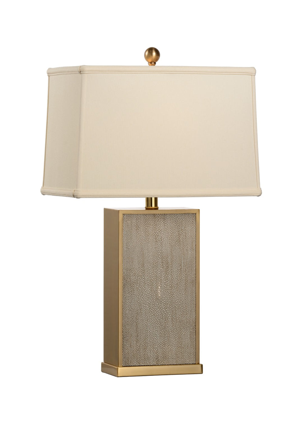 Chelsea House Gray Shagreen Lamp — Shark-Gray Laminated Iron Table Lamp With Coffee-Bronze Accents, Slim 26" Height 69354