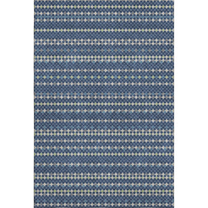 HomeRoots 5' X 8' Navy Blue Gray Silver Striped Area Rug - Washable, Stain Resistant, UV Protected Design for Homes 693542
