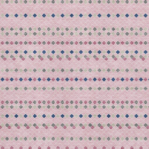 HomeRoots 5' X 8' Washable Striped Area Rug in Pink, Navy Blue & Gray - Kid & Pet-Friendly with UV Protection 693548