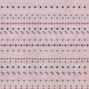 HomeRoots 10' Striped Washable Area Rug in Pink, Navy & Gray - UV Protected, Durable & Easy-Care for Homes 693552