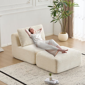 English Elm Modern Modular Memory Foam Sofa - Stylish Pet-Friendly Chaise Lounge With Movable Ottoman, Beige W3723P346956