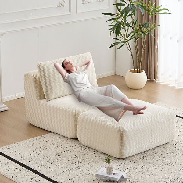 English Elm Modern Modular Memory Foam Sofa - Stylish Pet-Friendly Chaise Lounge With Movable Ottoman, Beige W3723P346956