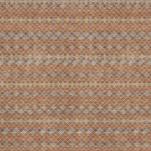 HomeRoots 9' X 12' Elegant Rust, Blue & Gold Striped Washable Area Rug with UV Protection for High-Traffic Areas 693557