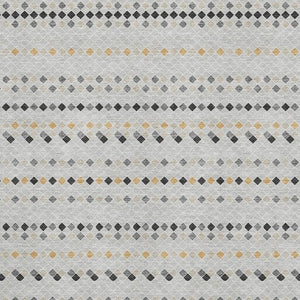 HomeRoots 9' X 12' Washable Silver Gray & Gold Striped Area Rug - UV Protected, Stylish, Stain Resistant Design 693563