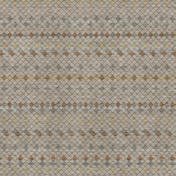 HomeRoots 5' X 8' Striped Taupe Copper & Gold Area Rug - Durable, Washable, UV Protected for Busy Homes! 693566